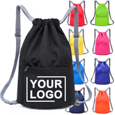 Drawstring Backpack Bag Canvas Oxford Bags Custom Logo Color Printing Drawstring Fitness Sports Yoga Storage