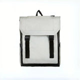 Eco-Friendly DuPont Paper Backpack Color-Block Urban Simplicity Large Capacity Compartments Trendy Casual Travel Bag