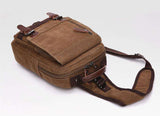 Fashionable Anti-Theft Canvas Cross Body Messenger Bag Men and Women Travel Rucksack Sling Backpack with Zipper Closure