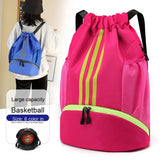 Dry Wet Separation Drawstring Backpack with Polyester Lining for Sports Professional Men's Basketball Gym Drawstring Bag