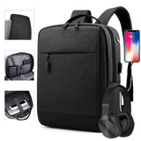 Unisex Backpack Scratch-Proof Waterproof Oxford Material with USB Men's Women's Shoulder Bag for Business Office Laptop