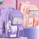 New Primary School Students Oxford Waterproof Backpack Spine Protection Weight Reduction Zipper for Grade 1-6 Children SchoolBag