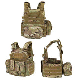 Adjustable Men's Tactical Vest Bag Outdoor Security Body Camouflage Training Plate Carrier Waterproof Oxford Polyester Zipper