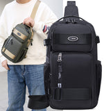 Men's Trendy Large-Capacity Nylon Waist Bag Personalized Shoulder Bag for Travel Cycling Hiking Work Commuting Sling Chest Bag