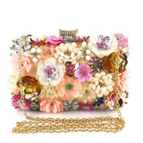 Luxury Lady Diamond Flower Evening Bag Wristlets Wedding Party Bridal Clutch Purse Chain Shoulder Flower Evening Bags