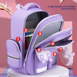 New Primary School Students Oxford Waterproof Backpack Spine Protection Weight Reduction Zipper for Grade 1-6 Children SchoolBag