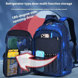Large Capacity Children's Shoulder Bag 1-6 Grade Students Schoolbag Men's Side Refrigerator Open Cartoon for Primary Backpack
