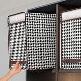 Collapsible Wardrobe Clothes Organizer Storage Box with Handles Zipper Lid Viewable Window Quilt Storage Bag Steel