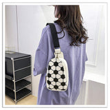 New Fashion PU Leather Women's Messenger Bag Softball Print Fanny Pack Crossbody Sling Chest Belt Bag