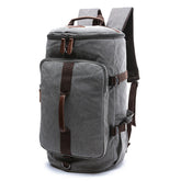 Large Capacity Camping Backpacks Solid Color Men's Sports Travel Luggage Bags Vintage Canvas Outdoor Hiking Backpacks