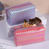 Girl Vegan Waterproof PU Leather Makeup Bag Travel Toiletry Women's Cosmetic Bag 10 Makeup Organizers Zipper Pouch Lady