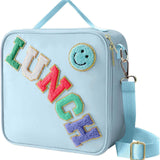 Cross-Border Popular Outdoor Portable Insulated Aluminum Film Lunch Bag Fashion Embroidered Letter for Smiley Face Cooler Bags