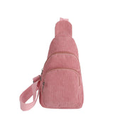 Ready to Ship Women's Corduroy Fanny Pack Cute Fashion Crossbody Travel Outdoor Embroidery Sport Sling Bag