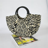 Eco-Friendly Summer Handbags Lady Handmade Pouch Rattan Tote Bag Straw Shopping Bags