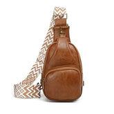 Women's PU Leather Sling Shoulder Bags Purse for Traveling Hiking Small Crossbody Chest Bags