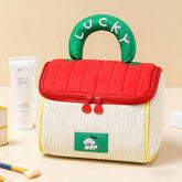 Cute House Cosmetic Bag Large Capacity Cottage Toiletry Bag Portable Hand-Held Multi-Purpose Polyester Storage Bag Cloudy