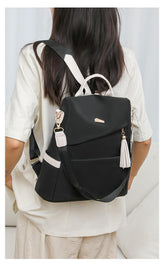 Simple Solid Color Unisex Backpack New Fashion Travel Dual-use Large Capacity Zipper Closure Women's Commuting Casual Schoolbag