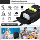 Large Tennis Racket Bag Handbag Shoulder Backpack Independent Shoe Bin Multi-Bag Mouth Sports Ball Storage Option