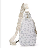 Chic Vegan Leather Statement Sling – Premium PU Waist Bag featuring Sophisticated Cow & Leopard Prints with Secure Zippered Utility