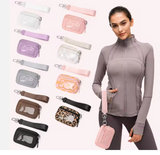 Popular Solid Color Multifunctional Portable Waterproof Clear ID Card Pocket Woman Small Nylon Zipper Money Purse Bag