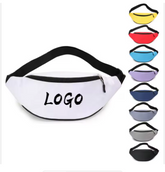 Unisex Solid Color Blank Waist Bag Zipper Pocket Chest Pack Running Riding Sports Fanny Pack