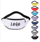 Unisex Solid Color Blank Waist Bag Zipper Pocket Chest Pack Running Riding Sports Fanny Pack