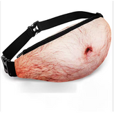 Dadbagw 3D Belly Pockets Belt Bag Novelty Men Beer Belly Waist Bag Travel Phone Anti-theft Organizer Waist Bag