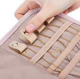 New Hot Travel Jewelry Organizer Case Foldable Jewelry Storage Roll for Earrings Necklaces Rings Bracelets Brooches