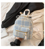 Luxury Chic Japanese Style Female Day Pack Leisure Girl School Knapsack Quilted Shoulder Purses Zipper Plaid Backpack