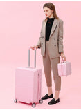 Custom 2-Pieces New Style Unisex Shiny Rose Gold ABS Waterproof Suitcase Zipper Pulls with Lock Personalized Luggage Sets