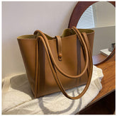 Women's Shoulder Bags Zip Child and Mother Pu Shoulder Bag Pure Color Shoulder Purse Tote Shopping Bag