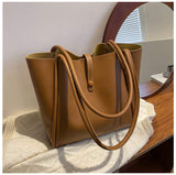 Women's Shoulder Bags Zip Child and Mother Pu Shoulder Bag Pure Color Shoulder Purse Tote Shopping Bag