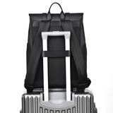 Lightweight Men's Business Casual Travel Backpack Large Capacity Waterproof Pu Cloth Work Commuting Computer Backpack Zipper