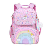 Protection Lightweight for Girls Double Shoulder Bag Waterproof Nylon Backpack for Elementary School Students Grades 3-6 Spine