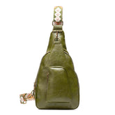 Fashionable PU Leather Waist Belt Bag Water-Proof Guitar Strap Sling Crossbody Fanny Pack for Summer