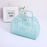 Foldable Plastic Vintage Unisex Letter Kids Mini Jelly Bag Clear Jelly Tote Bucket Jelly Purses and Bags Handbag