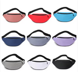 Unisex Solid Color Blank Waist Bag Zipper Pocket Chest Pack Running Riding Sports Fanny Pack