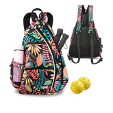 Colored Leaves Durable Large Capacity Waterproof Nylon Pickleball Sling Bag Pickleball Backpack for Women Men