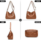 Fashion Luxury Unisex PU Handbag Messenger Shoulder Bag with Zipper Closure Letter Decoration Waterproof