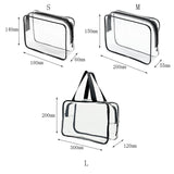 Clear Zipper Pvc Plastic Cosmetic Bag With Handle Travel Organizer Women Handbags Ladies Beach Bags 3pcs Set