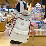 New Fashion Japanese Style Ins Simple K-Style Backpack Junior High College Student School Bag with Cartoon Pattern for Campus