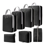 Unisex 7-Piece Travel Bag Set Durable Clothing Organizer Packing Cubes Zipper Stylish Fashionable Luggage