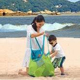 Large Small Mesh Bag Beach Toy Storage Solution Fashionable Portable Foldable Storage Bag for Children's Summer Travel BSCI