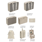 8-Piece Fashionable Polyester Travel Bag Set Wash Bag for Toiletries Cosmetics Clothing Shoes Luggage Storage