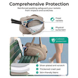 Women's Cross-Border In-Stock Quilted Fluffy Handbag with Racket Shoe Compartment Shoulder Bag with Polyester Lining Tennis Bag