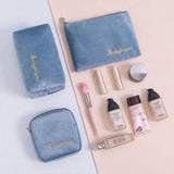 Velvet Cosmetic Bag Private Label Custom Makeup Bag Cases Pouch Set Make up Bags