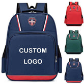 Primary School Student's Customized Logo Canvas Backpack Zipper Closure Breathable Waterproof Curved Shoulder Straps Backpack