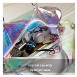 Large Capacity Sports Fitness Customize Transparent Travel Bags Tote Holographic Pvc Jelly Duffle Bag for Women