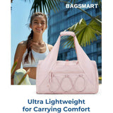Women's Large Capacity Custom Gym Bag Yoga Water Bottle Travel Polyester Lining Buckle Closure With Shoe Compartment Tote Bag