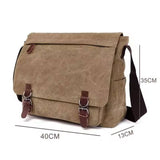 Fashion Sling Canvas Satchel Casual Briefcases Laptop Bag Messenger Bag for Men Retro
